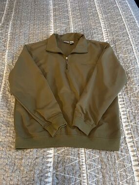 Izod olive-green quarter zip pullover Vintage
